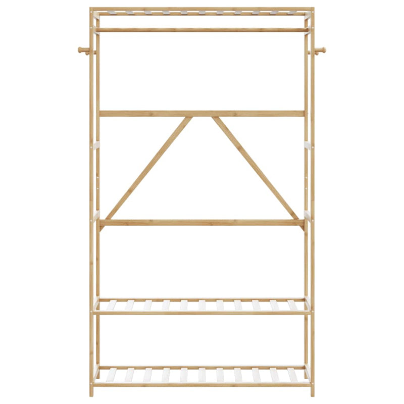 Afbeelding laden in galerijviewer, Vidaxl kledingrek met schappen 110x40x175 cm bamboe