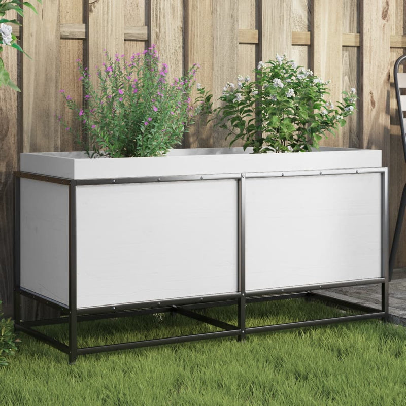 Load image into Gallery viewer, Vidaxl plantenbak 100x40x50 cm massief grenenhout wit