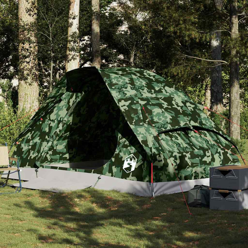 Load image into Gallery viewer, Vidaxl koepeltent 4-persoons waterdicht camouflage