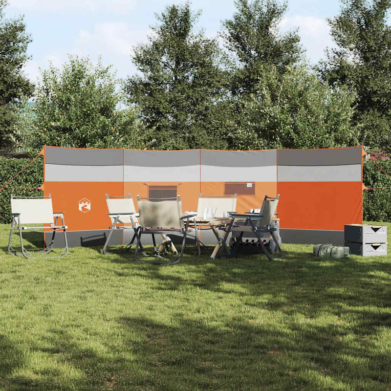 Afbeelding laden in galerijviewer, Vidaxl windscherm camping waterdicht 510x153 cm grijs en oranje