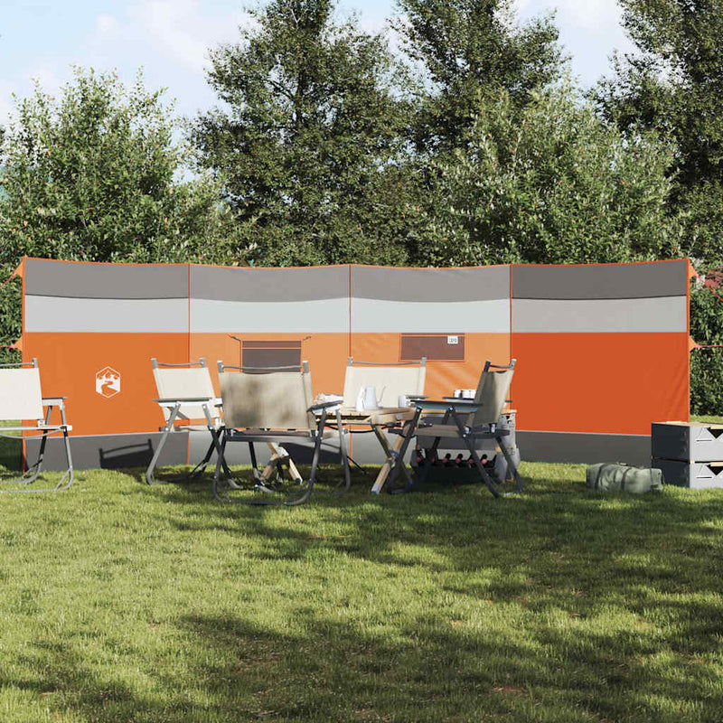 Afbeelding laden in galerijviewer, Vidaxl windscherm camping waterdicht 510x153 cm grijs en oranje