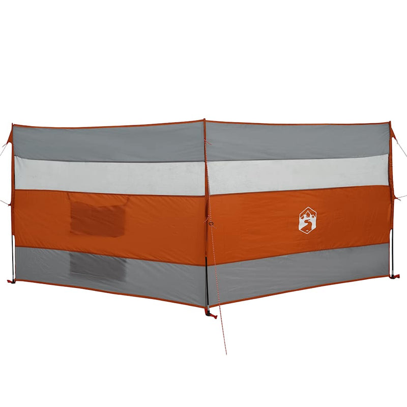 Afbeelding laden in galerijviewer, Vidaxl windscherm camping waterdicht 340x130 cm grijs en oranje