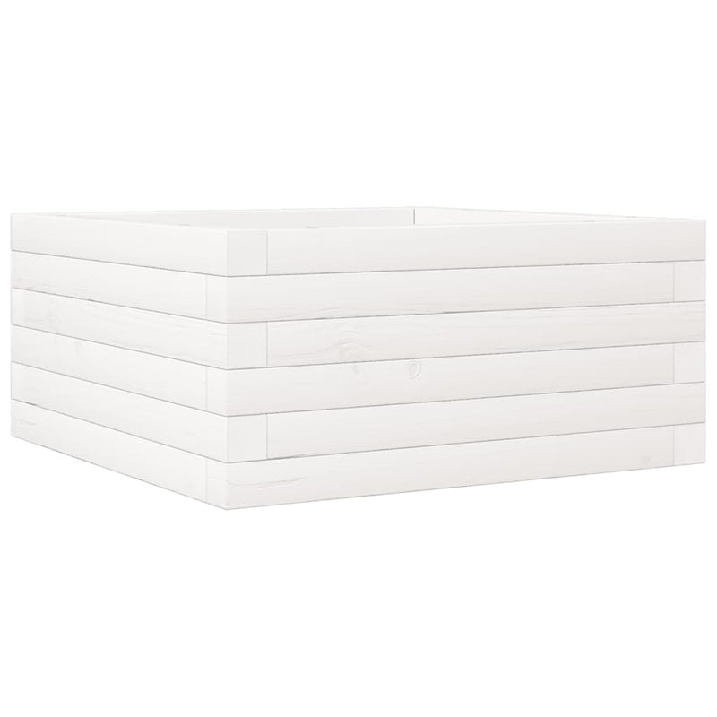 Load image into Gallery viewer, Vidaxl plantenbak 50x50x23 cm massief grenenhout wit