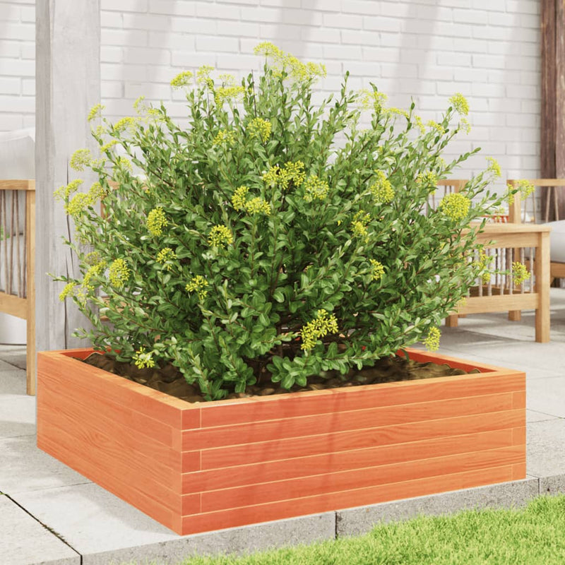 Load image into Gallery viewer, Vidaxl plantenbak 80x80x23 cm massief grenenhout wasbruin