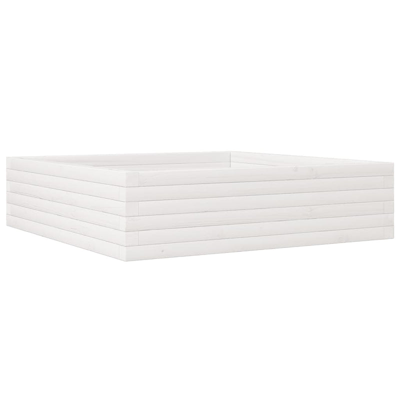 Load image into Gallery viewer, Vidaxl plantenbak 90x90x23 cm massief grenenhout wit