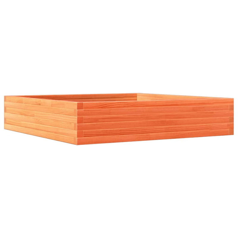 Afbeelding laden in galerijviewer, Vidaxl plantenbak 110x110x23 cm massief grenenhout wasbruin