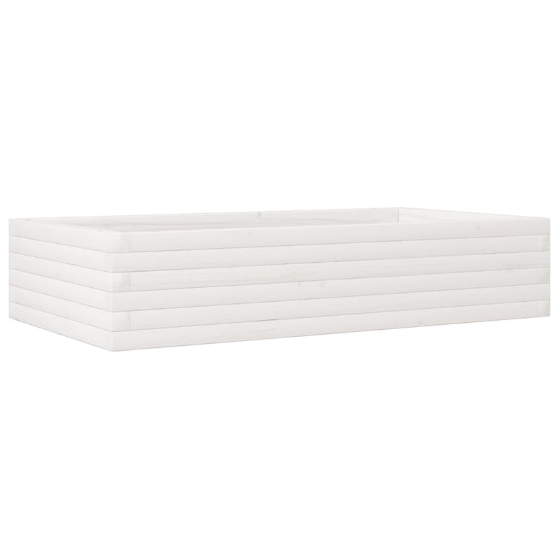 Load image into Gallery viewer, Vidaxl plantenbak 110x60x23 cm massief grenenhout wit