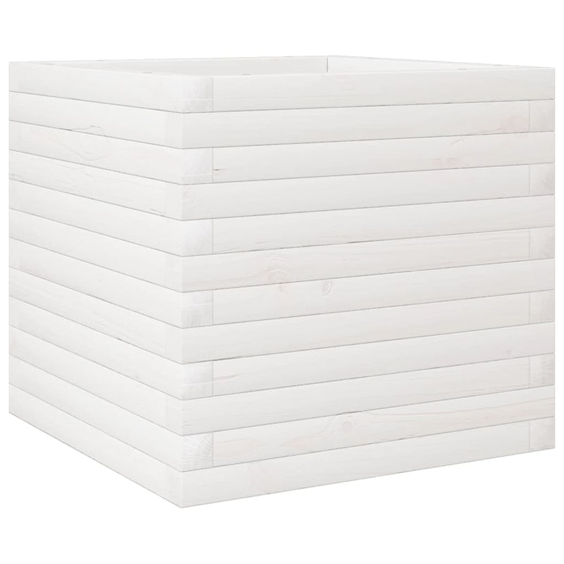 Load image into Gallery viewer, Vidaxl plantenbak 50x50x45,5 cm massief grenenhout wit