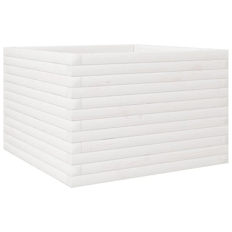 Afbeelding laden in galerijviewer, Vidaxl plantenbak 70x70x45,5 cm massief grenenhout wit