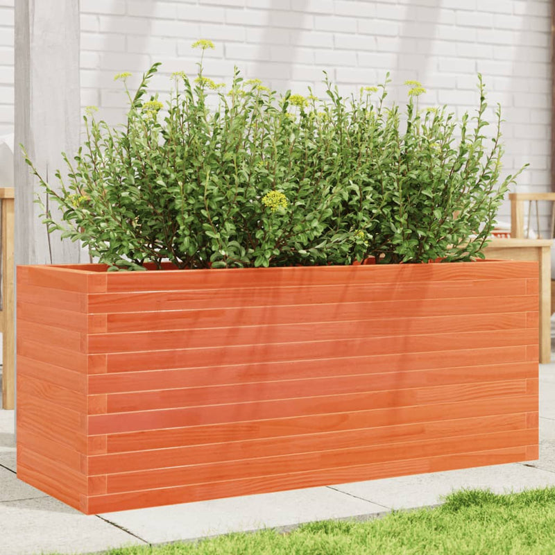 Afbeelding laden in galerijviewer, Vidaxl plantenbak 110x40x45,5 cm massief grenenhout wasbruin