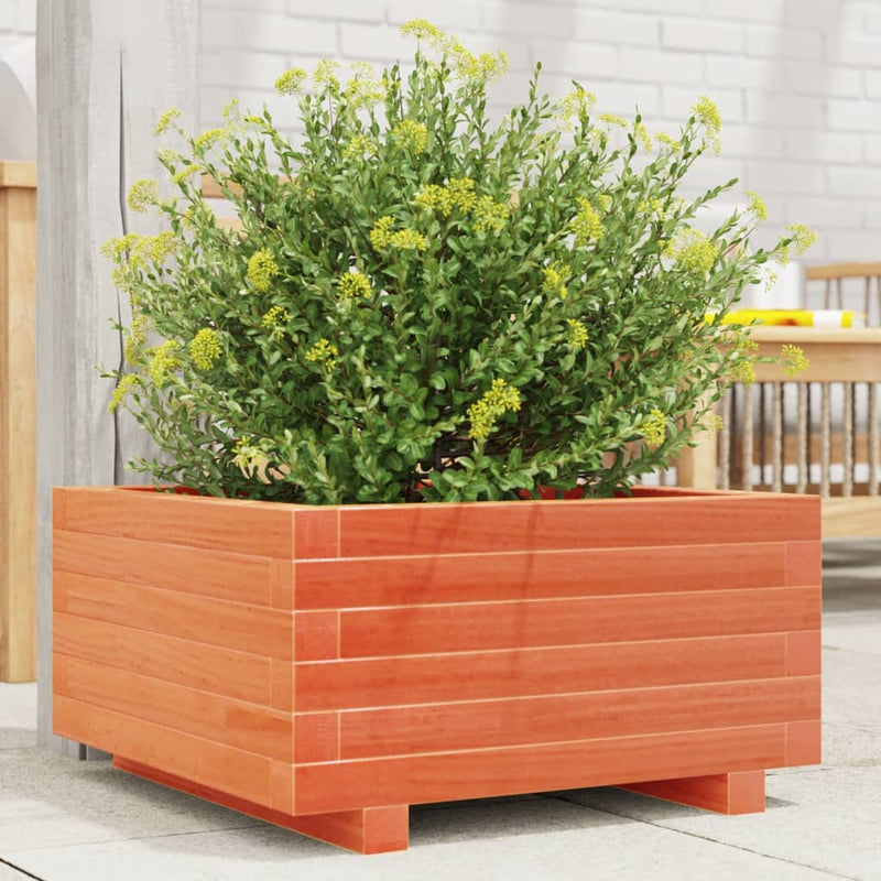 Load image into Gallery viewer, Vidaxl plantenbak 50x50x26,5 cm massief grenenhout wasbruin