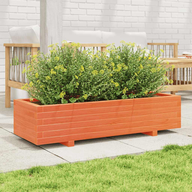Load image into Gallery viewer, Vidaxl plantenbak 110x40x26,5 cm massief grenenhout wasbruin