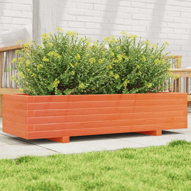 Load image into Gallery viewer, Vidaxl plantenbak 110x40x26,5 cm massief grenenhout wasbruin