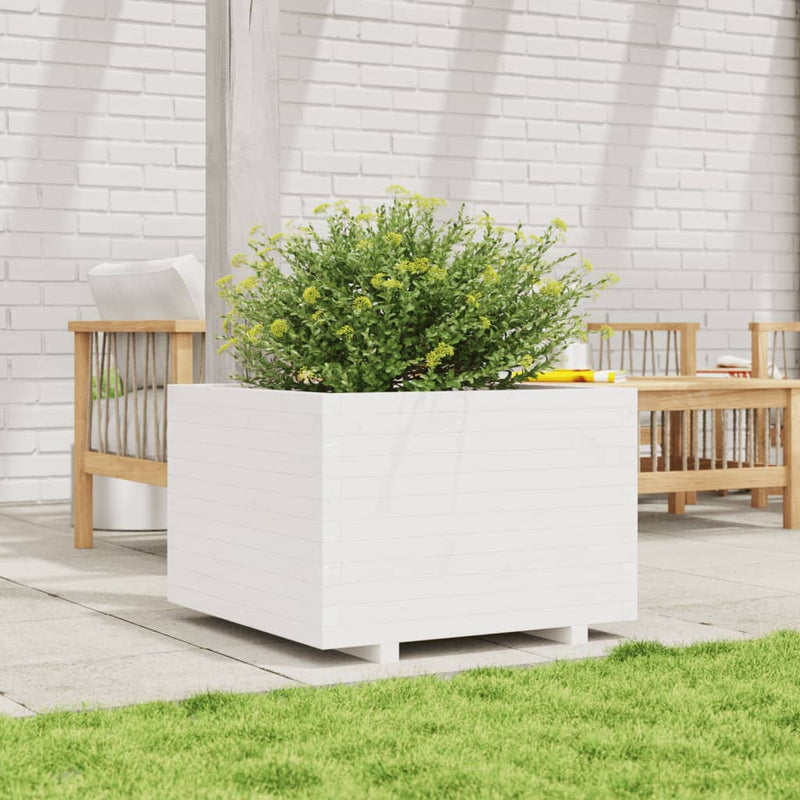 Load image into Gallery viewer, Vidaxl plantenbak 70x70x49,5 cm massief grenenhout wit