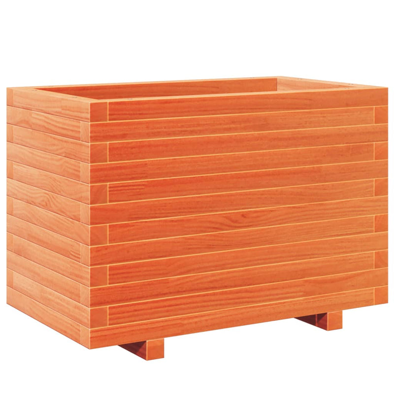 Afbeelding laden in galerijviewer, Vidaxl plantenbak 70x40x49,5 cm massief grenenhout wasbruin