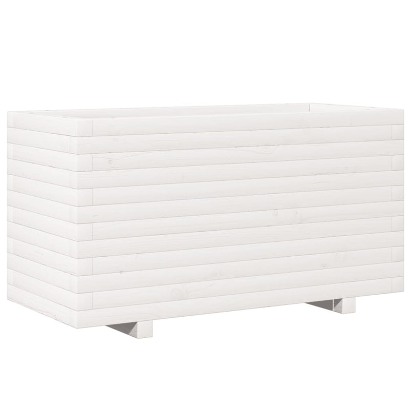 Load image into Gallery viewer, Vidaxl plantenbak 90x40x49,5 cm massief grenenhout wit