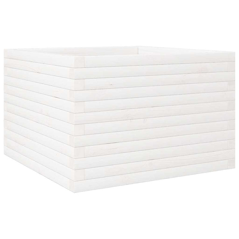 Load image into Gallery viewer, Vidaxl plantenbak 70x70x46 cm massief grenenhout wit