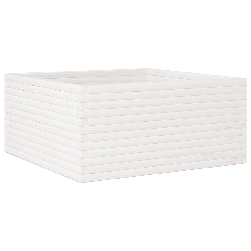 Load image into Gallery viewer, VidaXL Plantenbak 100x100x46 cm massief grenenhout wit