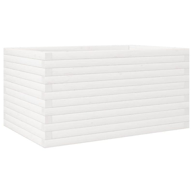 Load image into Gallery viewer, Vidaxl plantenbak 90x60x46 cm massief grenenhout wit
