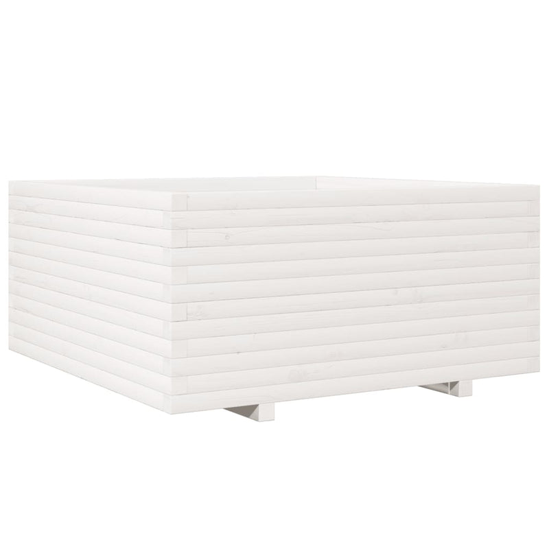 Load image into Gallery viewer, VidaXL Plantenbak 100x100x49,5 cm massief grenenhout wit