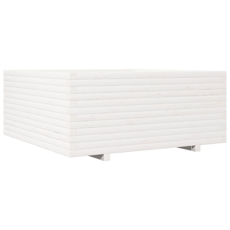 Load image into Gallery viewer, VidaXL Plantenbak 110x110x49,5 cm massief grenenhout wit
