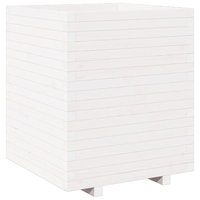 Load image into Gallery viewer, VidaXL Plantenbak 60x60x72,5 cm massief grenenhout wit