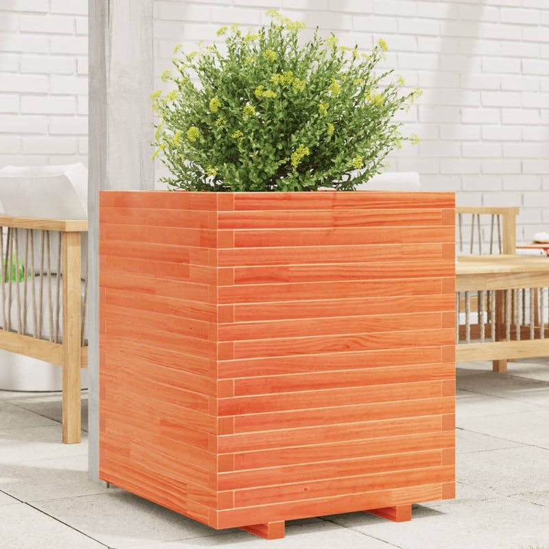 Load image into Gallery viewer, VidaXL Plantenbak 60x60x72 cm massief grenenhout wasbruin