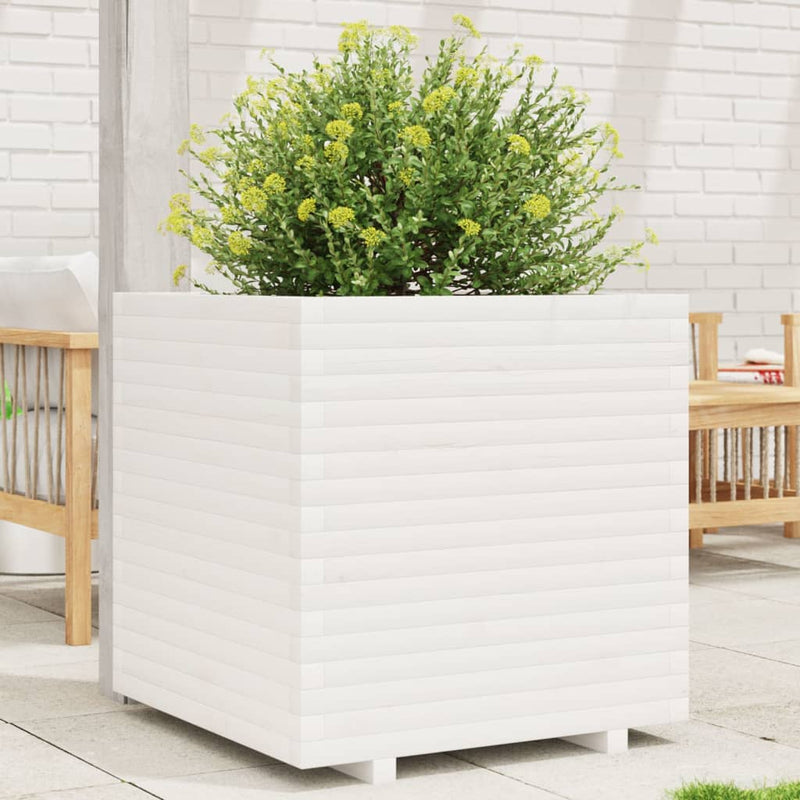 Load image into Gallery viewer, VidaXL Plantenbak 70x70x72 cm massief grenenhout wit