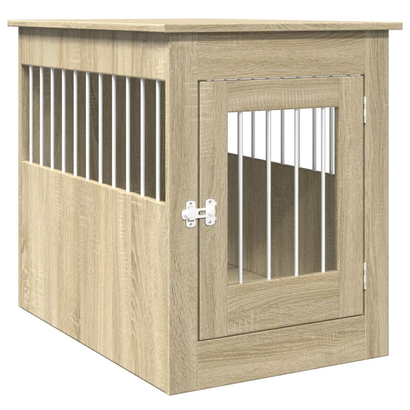 Load image into Gallery viewer, Vidaxl hondenbench 55 x 80 x 68 cm bewerkt hout sonoma eikenkleurig