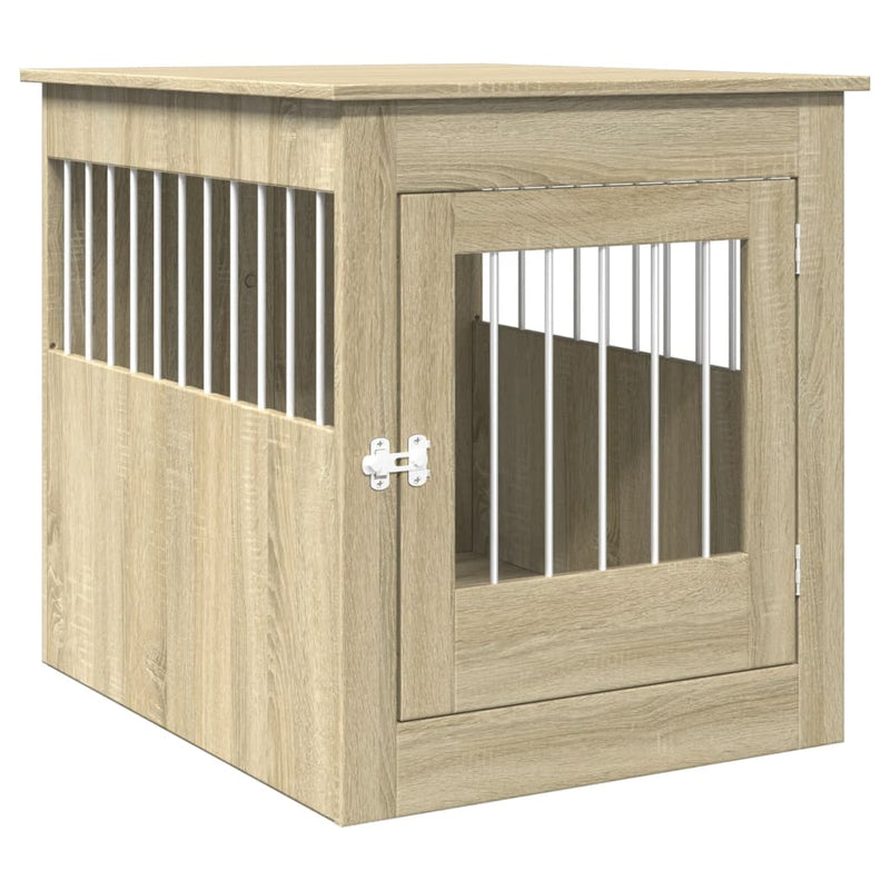 Load image into Gallery viewer, Vidaxl hondenbench 64,5x80x71 cm bewerkt hout sonoma eikenkleurig