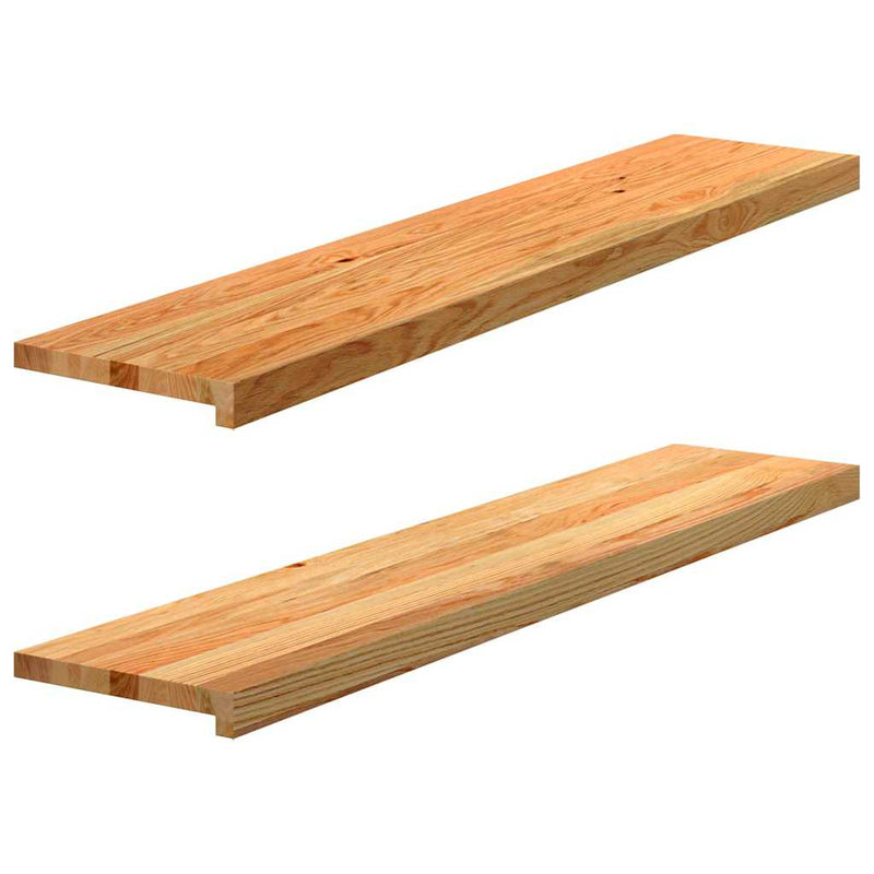 Load image into Gallery viewer, Vidaxl traptreden 2 st 120x25x2 cm massief eikenhout lichtbruin