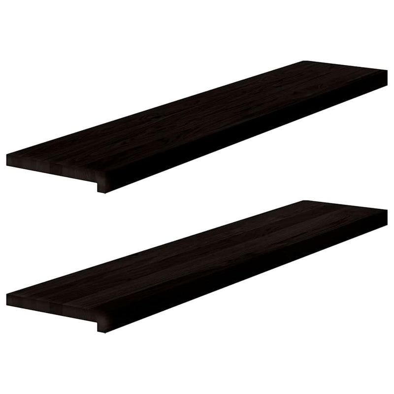 Load image into Gallery viewer, Vidaxl traptreden 2 st 120x30x2 cm massief eikenhout donkerbruin