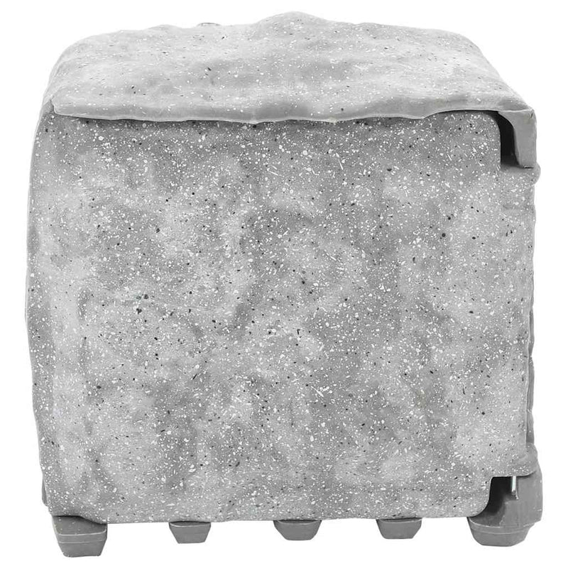 Load image into Gallery viewer, Vidaxl tuinstopcontact met grondpin lichtsensor 4-wegs steenlook grijs