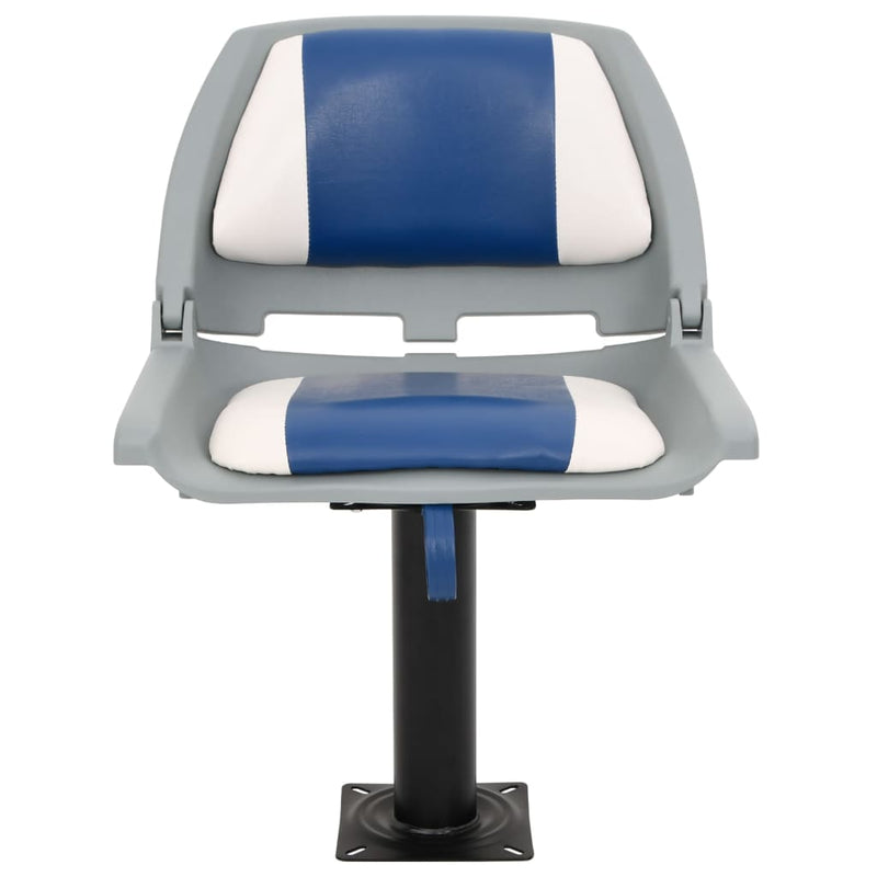 ギャラリービューアに画像をロードする, Vidaxl 2-delige bootstoelenset inklapbaar 48x51x41 cm blauw en wit