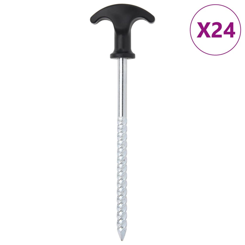 Load image into Gallery viewer, Vidaxl tentharingen 24 st ø7 mm 17 cm gegalvaniseerd staal