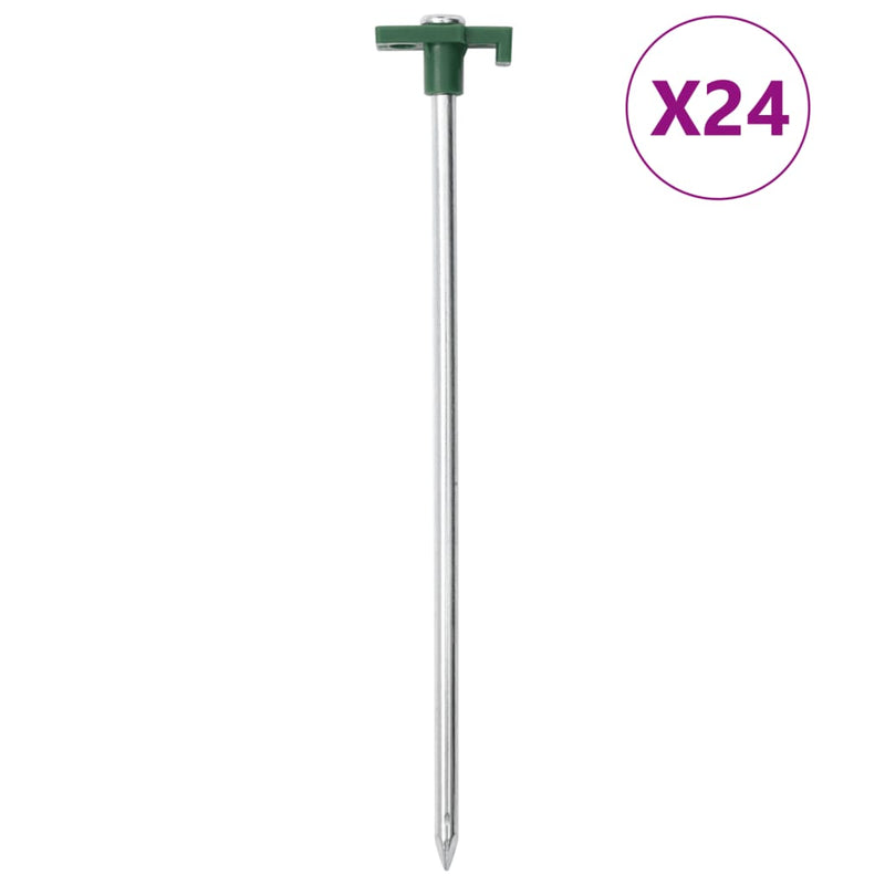 Load image into Gallery viewer, Vidaxl tentharingen 24 st 7 mm 25 cm gegalvaniseerd staal polypropeen