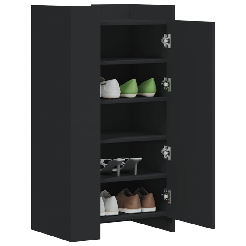 Load image into Gallery viewer, Vidaxl schoenenkast 52x37,5x100 cm bewerkt hout zwart