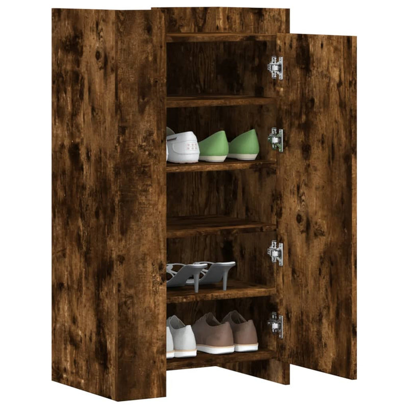 Load image into Gallery viewer, Vidaxl schoenenkast 52x37,5x100 cm bewerkt hout gerookt eikenkleurig