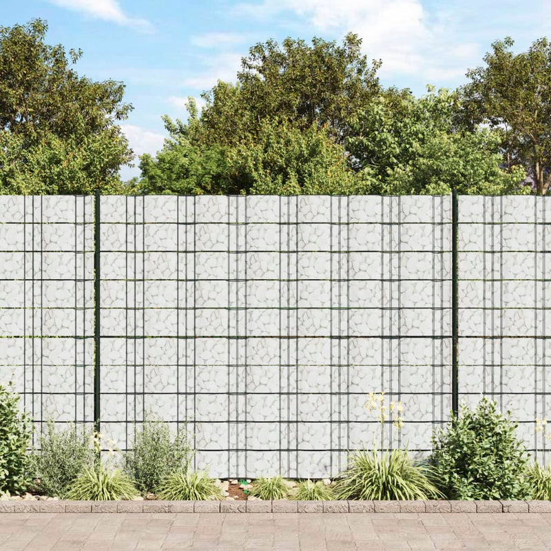 Load image into Gallery viewer, VidaXL Tuinscherm 4 st marmergrindpatroon 35x0,19 m PVC grijs