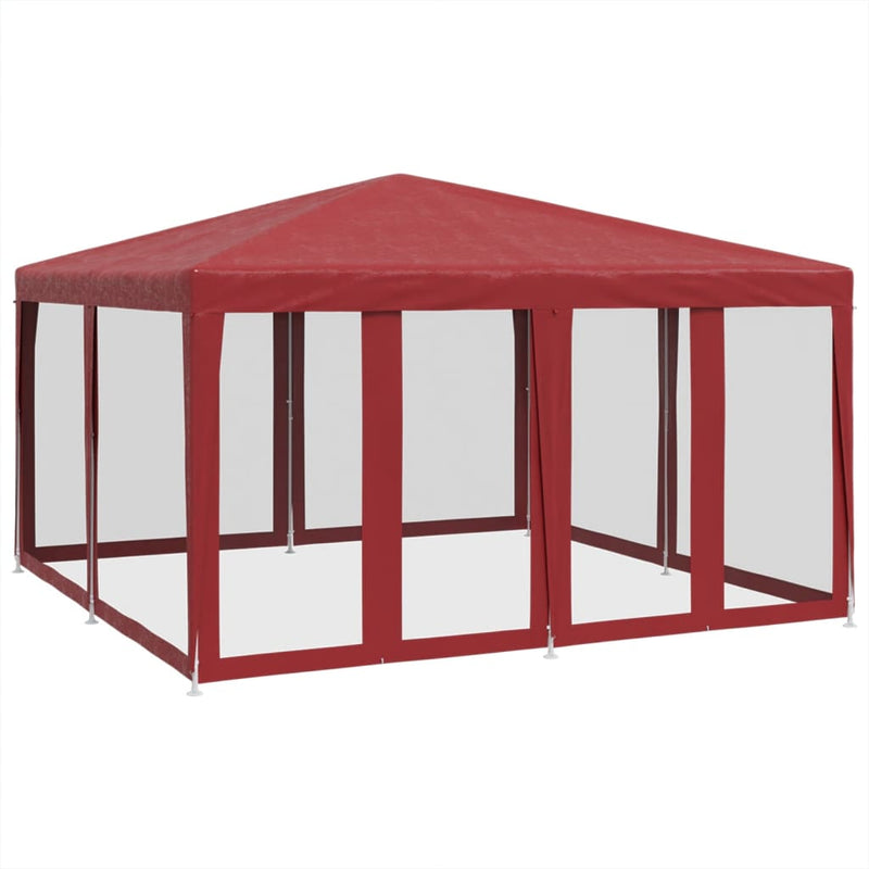 Load image into Gallery viewer, Vidaxl partytent met 8 mesh zijwanden 4x4 m hdpe rood
