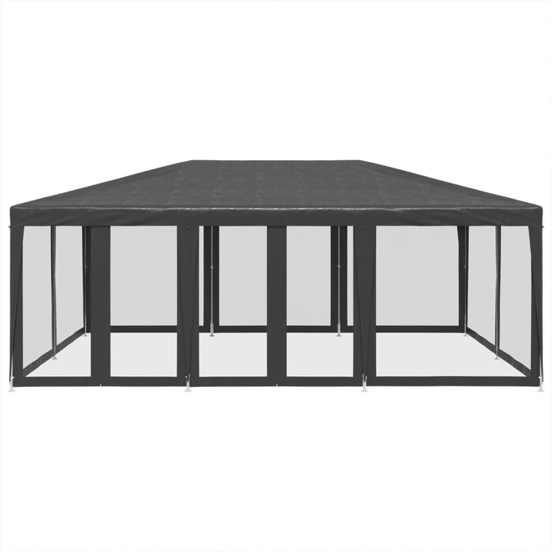 Load image into Gallery viewer, Vidaxl partytent met 10 mesh zijwanden 6x4 m hdpe antracietkleurig