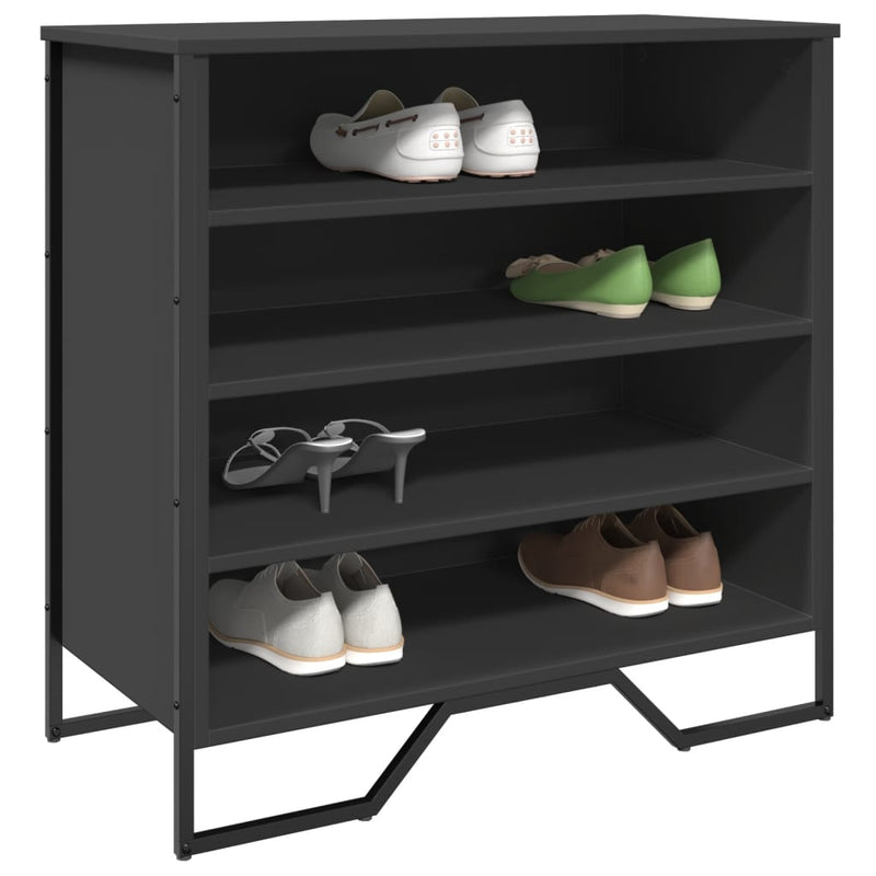 Load image into Gallery viewer, Vidaxl schoenenkast 80x38x78 cm bewerkt hout zwart