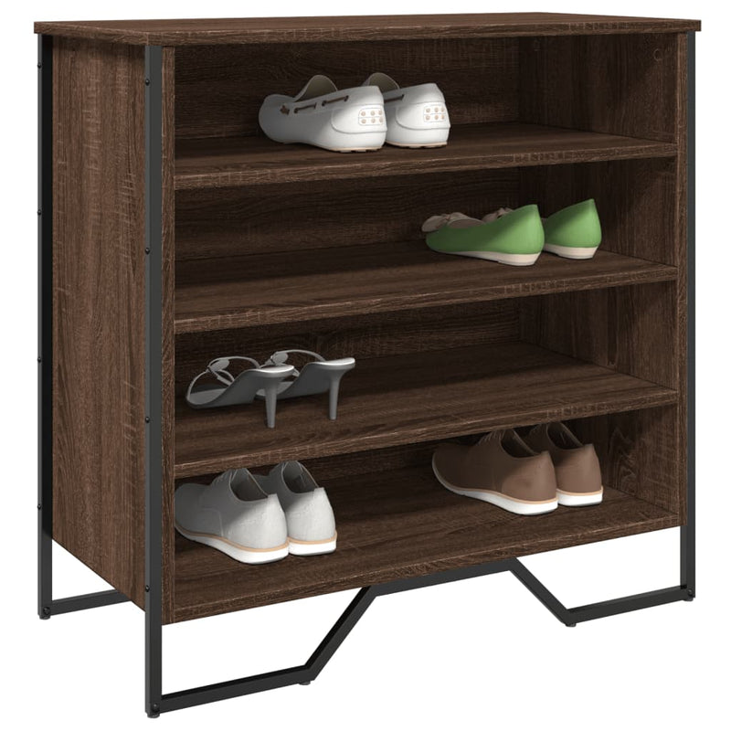 Load image into Gallery viewer, Vidaxl schoenenkast 80x38x78 cm bewerkt hout bruin eikenkleurig