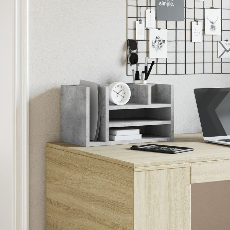 Load image into Gallery viewer, Vidaxl bureau organiser 44,5x24x25 cm bewerkt hout betongrijs