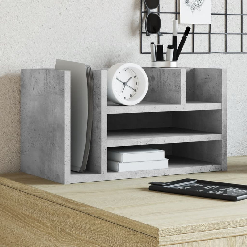 Load image into Gallery viewer, Vidaxl bureau organiser 44,5x24x25 cm bewerkt hout betongrijs