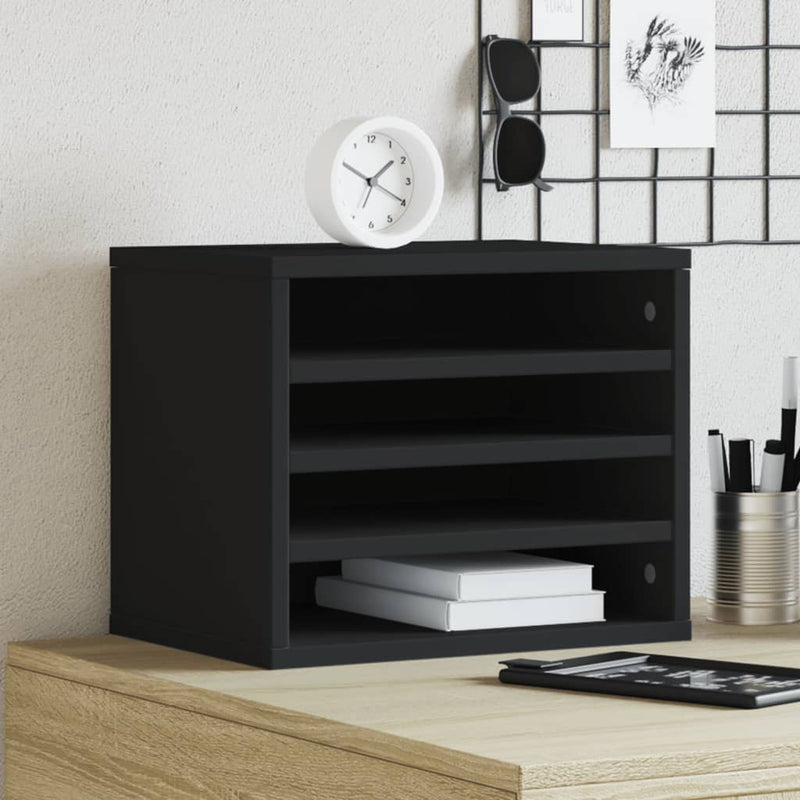 Load image into Gallery viewer, Vidaxl bureau organiser 36x26x29,5 cm bewerkt hout zwart