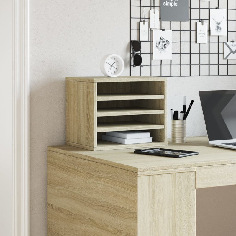Load image into Gallery viewer, Vidaxl bureau organiser 36x26x29,5 cm bewerkt hout sonoma eikenkleurig