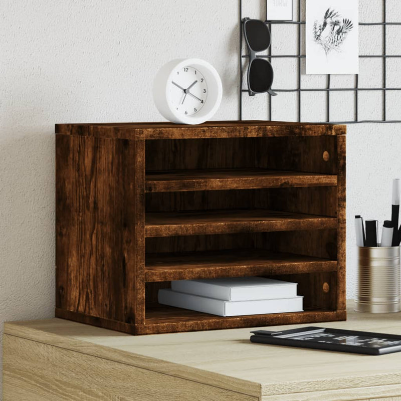 Load image into Gallery viewer, Vidaxl bureau organiser 36x26x29,5 cm bewerkt hout gerookt eikenkleur