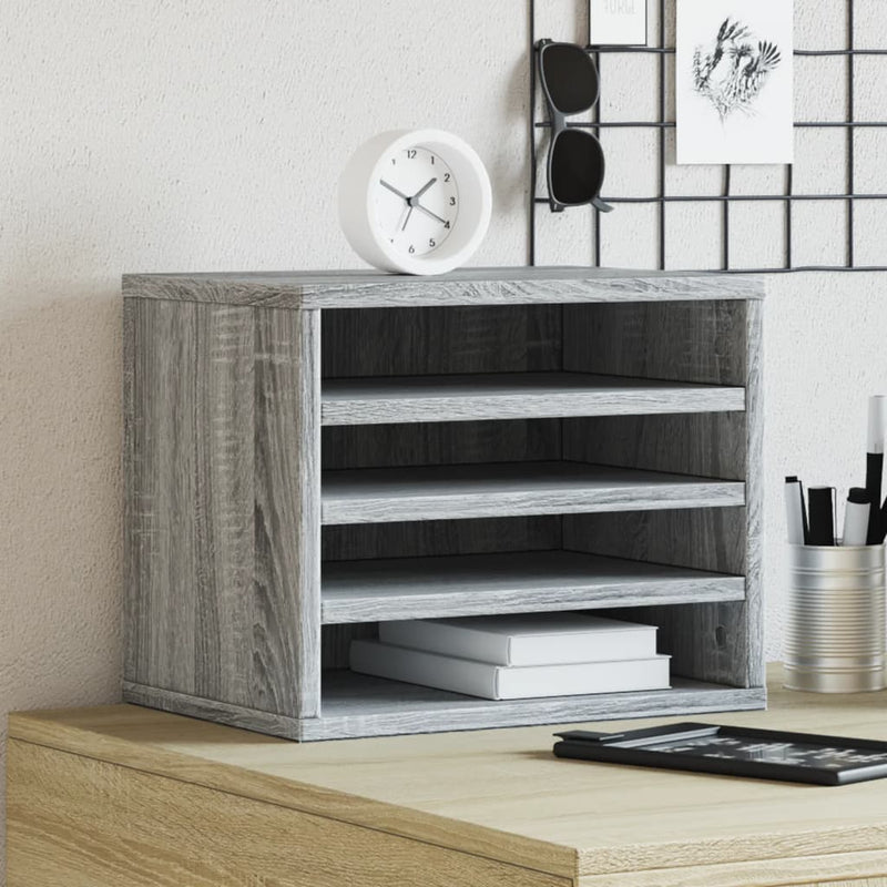 Load image into Gallery viewer, Vidaxl bureau organiser 36x26x29,5 cm bewerkt hout grijs sonoma eiken