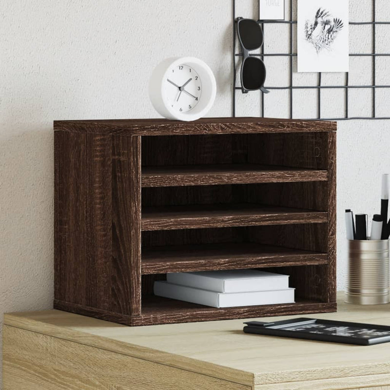 Load image into Gallery viewer, Vidaxl bureau organiser 36x26x29,5 cm bewerkt hout bruin eikenkleurig
